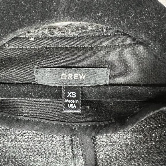 Drew Cotton Raw Edge Soft‎ Muted Camo Open Fitted Jacket EUC Black Grey XS - Picture 5 of 6